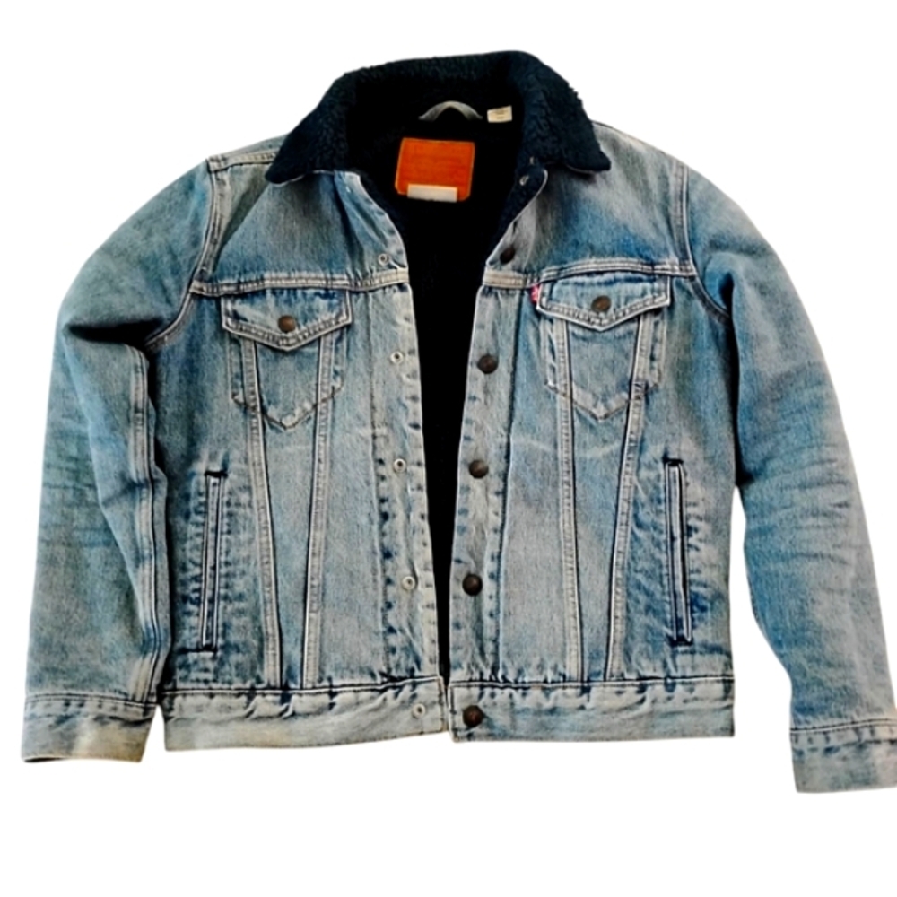 Levi's | Sherpa Denim Jacket | Navy Blue | Size Small